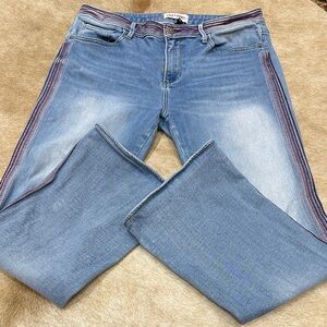 DRIFTWOOD Blue Boot Cut Jeans with Red Accents